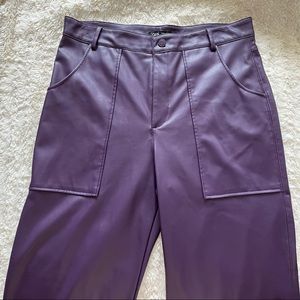 Purple leather pants